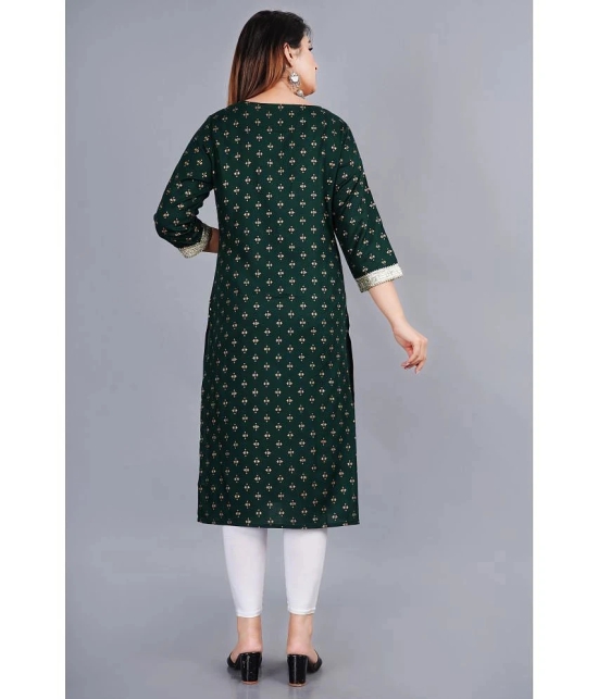 SIPET - Green Rayon Womens Straight Kurti ( Pack of 1 ) - None