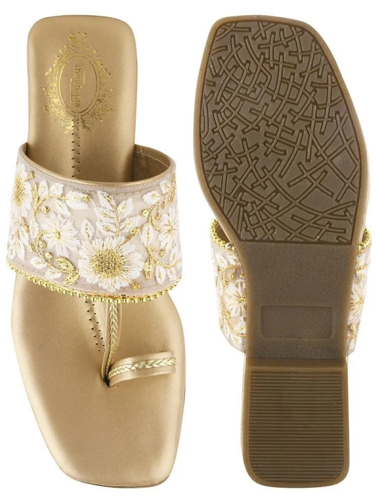 Shoetopia Gold Womens Flats - None