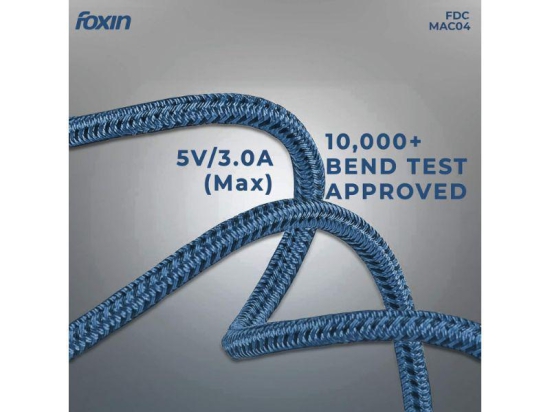 Foxin FDC-MAC04 3-In-1 USB Cable 1.2M  up to 3.0A Current