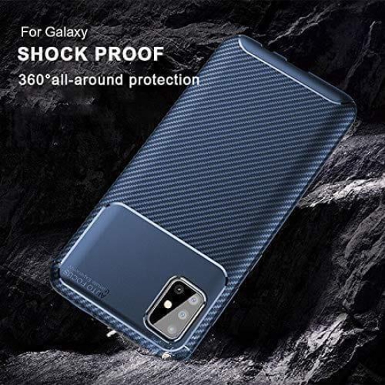 Samsung Galaxy M31s Back Cover Case Rugged Carbon Fiber - Blue