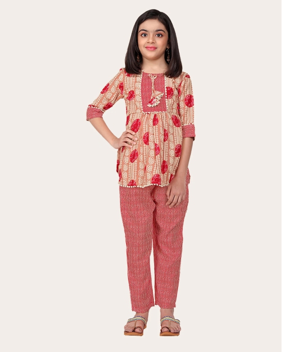 Girls Casual Kurta and Trouser Set-Pink / 7 - 8 Years