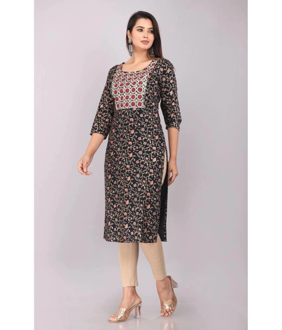 JC4U - Navy Blue Rayon Womens Straight Kurti ( Pack of 1 ) - None