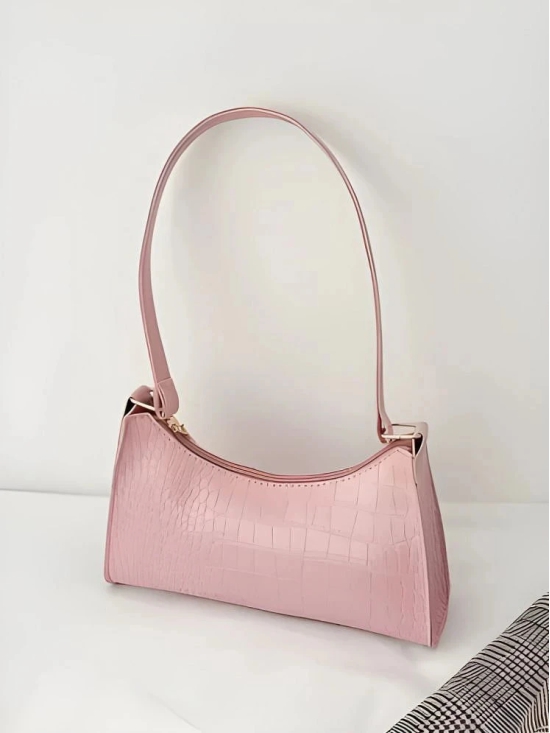 TCRAZY Pink PU Shoulder Bag - Pink