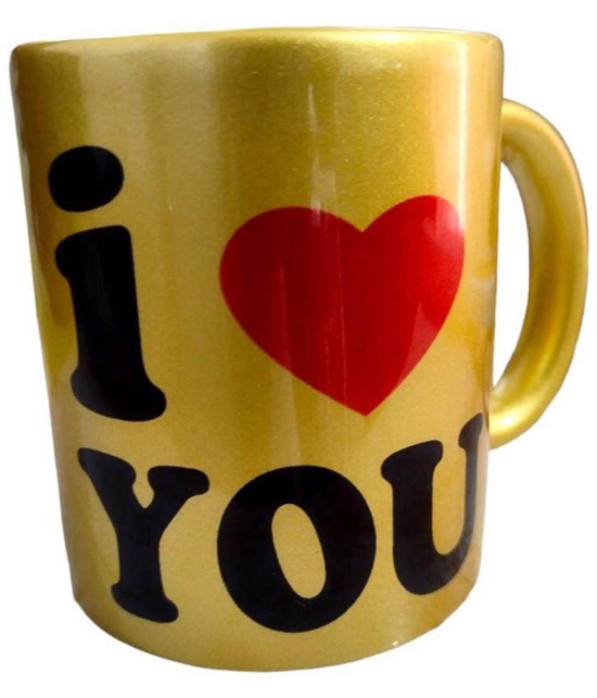 THRIFTKART - Gold Ceramic Valentine Mug