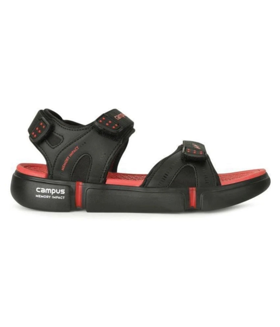 Campus Black Synthetic Floater Sandals - 7