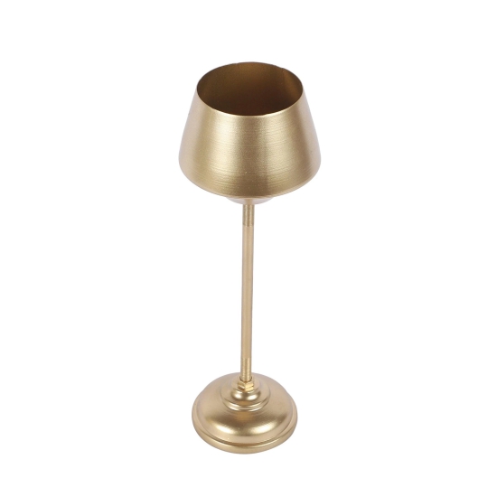 Wine Shape Table Top Planter with Stand (Set of 2)-Gold