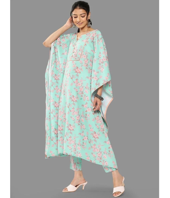 Janasya Womens Sea Green Crepe Digital Printed Co-ords Set - None