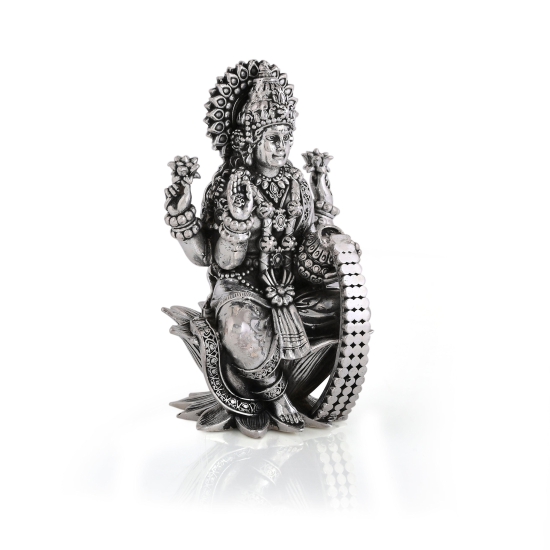 Pure silver laxmi ganesh Idol with certificate of Purity. BIS hallmarked and cerified Silver idol-4.5  inches