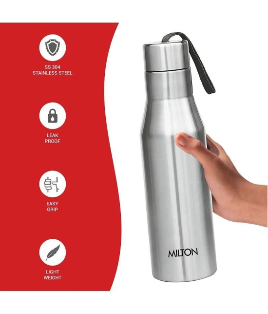 Milton Super 1000 Single Wall Stainless Steel Bottle, Set of 3, 1000 ml Each, Silver | 100% Leak Proof | Office Bottle | Gym Bottle | Home | Kitchen | Hiking | Treking Bottle | Travel Bottle