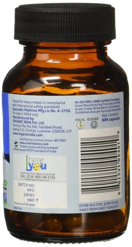 Organic India Bowelcare - 60 Capsules Bottle