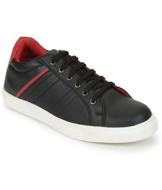 UrbanMark Mens Casual Shoes Faux Leather Sneakers -Black - None