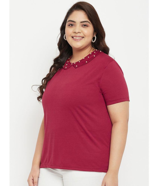 AUSTIVO - Maroon Cotton Blend Womens Regular Top ( Pack of 1 ) - None