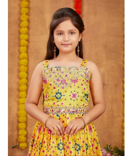 Aarika Yellow Silk Girls Patiala Kurta Set ( Pack of 1 ) - None