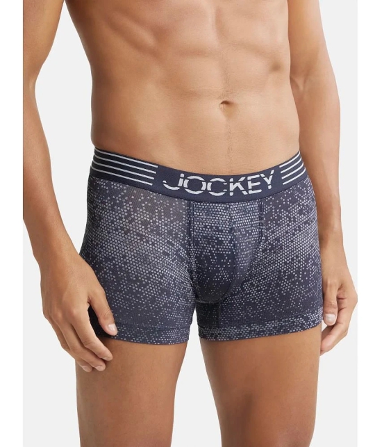 Jockey MM08 Men Microfiber Mesh Elastane Printed Performance Trunk - True Navy - None