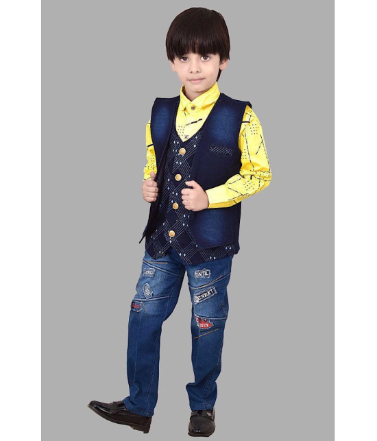 Arshia Fashions - Yellow Denim Boys Shirt & Jeans ( Pack of 1 ) - None