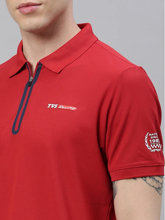 TVS Racing Polo Tshirt Polyester Blue White