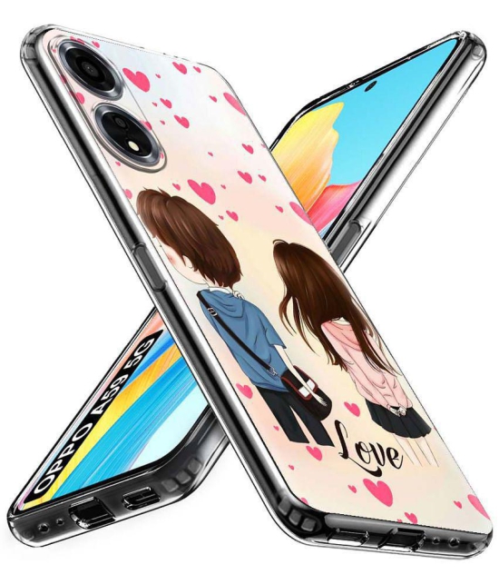 Fashionury Multicolor Printed Back Cover Silicon Compatible For Oppo A59 5G ( Pack of 1 )