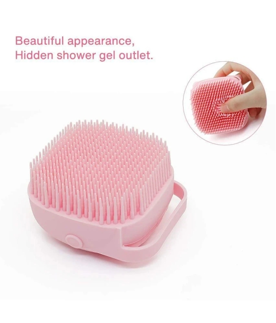 sell4you Silicone body scrubber Soft Bath Body Brush Short Handle Body Brush