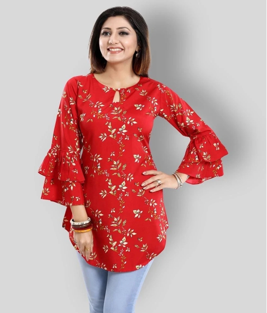 Meher Impex - Red Crepe Womens A-line Kurti ( Pack of 1 ) - S