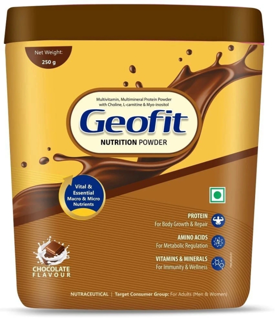 GEOFIT Protein Powder Chocolate Flavor with Nutritional Benefits Pack of 1 , 250g