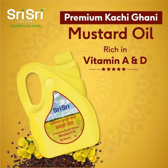 Sri Sri Tattva Premium Kachi Ghani Mustard Oil, 5L