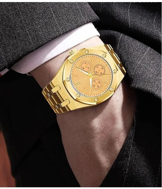 acnos Gold Stainless Steel Analog Mens Watch