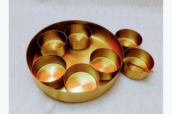 Brass Masala Spices Box-8 Inches