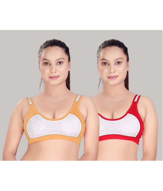 HAYA Multicolor Cotton Non Padded Womens Push Up Bra ( Pack of 2 ) - None