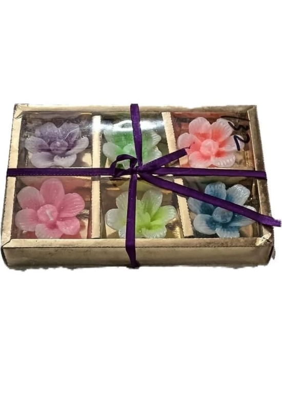 Sonchiraiya Home Decor Flower Candles Pack of 6