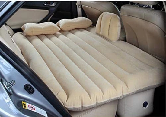 Inflatable Car Bed Mattress with Two Air Pillows, Car Air Pump and Repair Kit Car Back Seat Inflatable Air Mattress Soft Sleeping Pad Bed