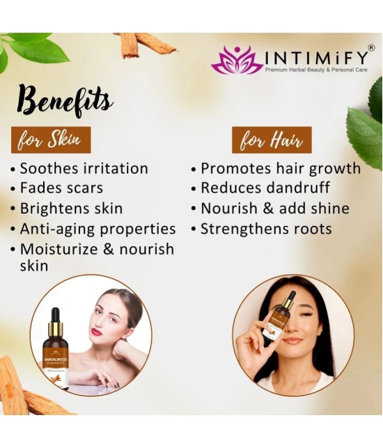 Intimify Sandalwood Essential Oil, Acne Removal Face Oil, Anti Acne Face Oil, Anti Wrinkle, 30 Ml