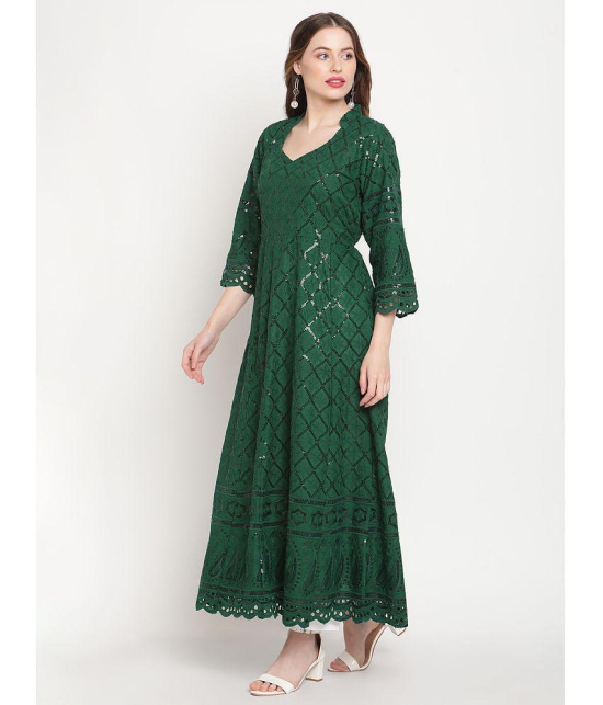 Queenley - Green Cotton Women's Flared Kurti - None