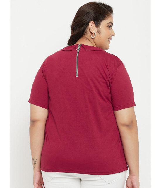 AUSTIVO - Maroon Cotton Blend Womens Regular Top ( Pack of 1 ) - None