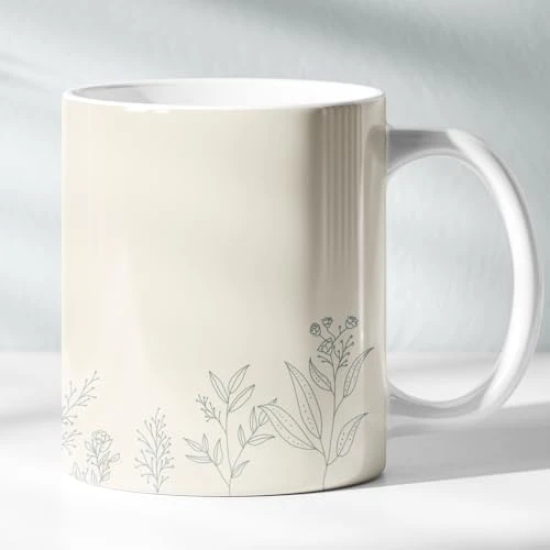 ForVano Beautiful Seamless Mug with Aesthetic Adorned with a Delicate Floral Design