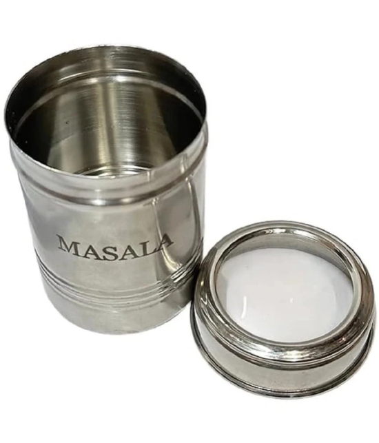 Dynore Masala Dabbi Steel Silver Spice Container ( Set of 1 ) - Silver