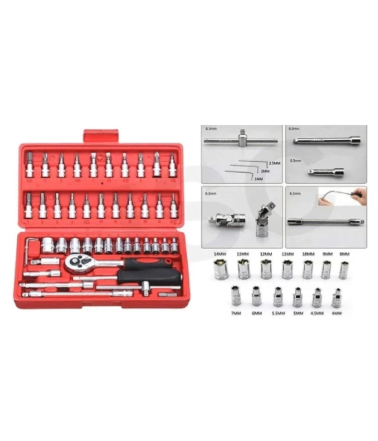 Simo-46 in 1 Pcs Tool Kit & Screwdriver and Socket Set Multi Purpose Combination Tool Case Precision Socket Set