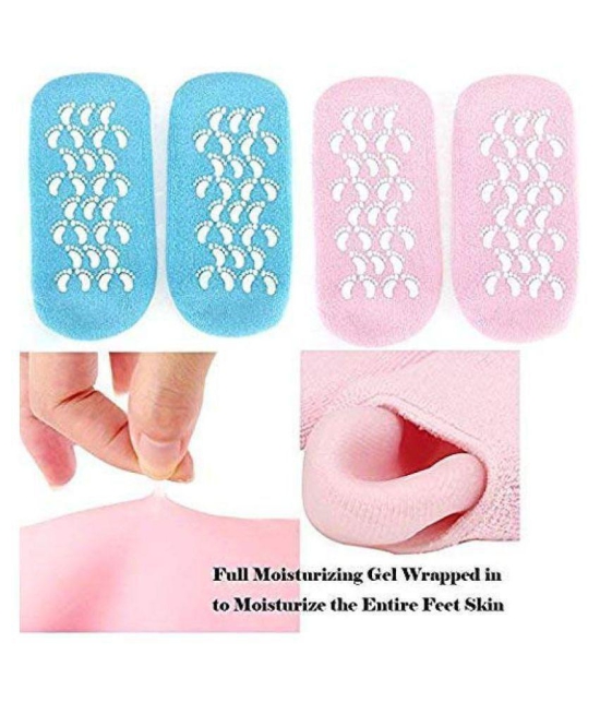 SPA Gel Socks Moisturizing Whitening Exfoliating Treatment Smooth Beauty Reusable Feet Care Silicone Socks(1 Pair) - None