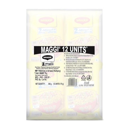 Maggi 2-Minute Masala Instant Noodles 70gm  (Pack Of 12)