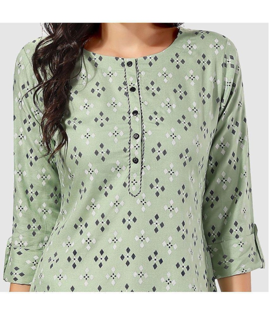 Meher Impex - Green Rayon Womens A-line Kurti ( Pack of 1 ) - None