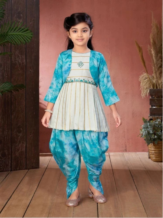 Aarika Off White Cotton Blend Girls Top & Dhoti Set ( Pack of 1 ) - None