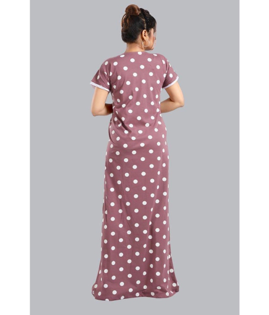 FOMTI Brown Cotton Nighty - Free Size