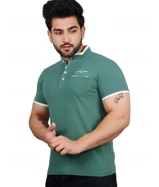 Lycos - Green Cotton Blend Regular Fit Mens T-Shirt ( Pack of 1 ) - None