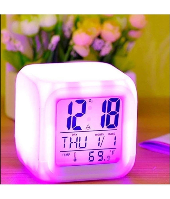 DAYBETTER Digital Plastic Square Table Clock - Pack of 1