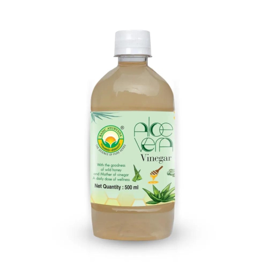 Basic Ayurveda Aloe Vera Vinegar (Aloevera Ka Sirka) | For Skin, Deliver Digestive Health and Beauty | With The Goodness Of Wild Honey | Mother Of Vinegar | A Daily Dose Of Wellness | 500Ml