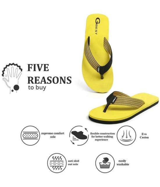 G Best Yellow Mens Thong Flip Flop - None