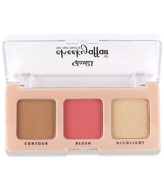 Glam21 Cheeky Affair Face Palette With 3 in 1 Contour, Blush & Highlighter Palette 8.6gm Sweet-03