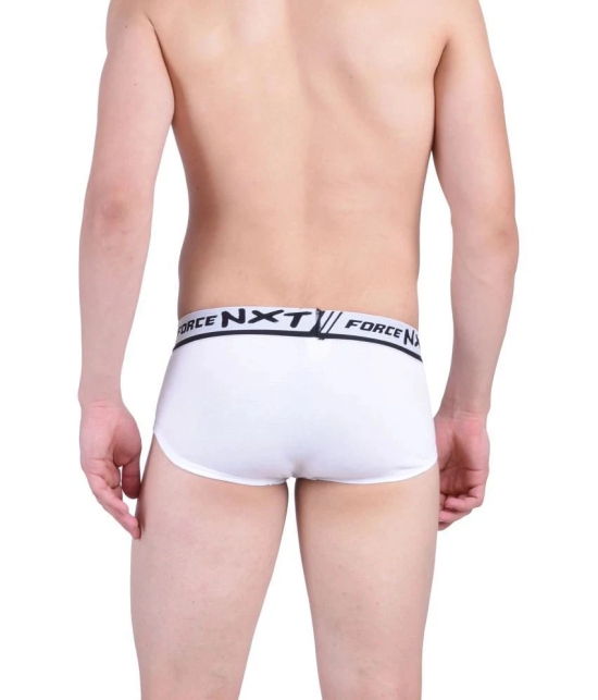 Force NXT - White Cotton Mens Briefs ( Pack Of 5 ) - None