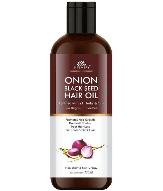 Intimify Onion Black Seed Hair Oil, onion oil, hair onion oil, herbal onion oil, hair growth oil, anti hairfall oil, 120 ml