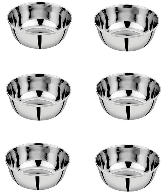 7 Star Traders Stainless Steel Serving Bowl 250 mL ( Set of 6 ) - Silver