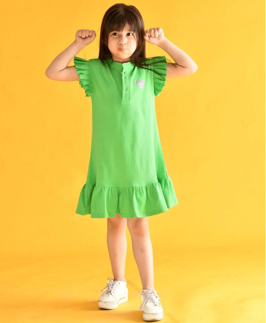 SUMMER GREEN GIRLS HEART DRESS - GREEN-10-12 YEARS / 1N / GREEN